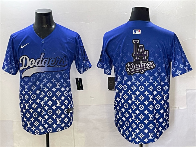 Men's Blue Los Angeles Dodgers Team Big Logo Limited Stitched Baseball Jersey